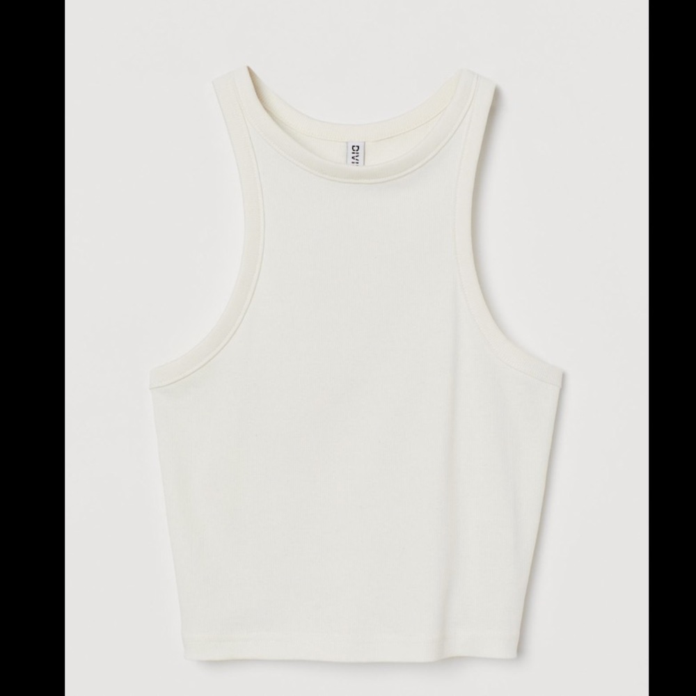 NWT Ribbed crop tank top in Cream